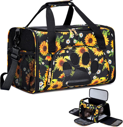 Cat Carrier Bag Dog Carrier Pet Travel Carrier for Small Medium Cats Dogs Puppies Airline Approved Pet Carrier Soft Sided Cat Dog Carrier Bag Small Pet Bag for Traveling