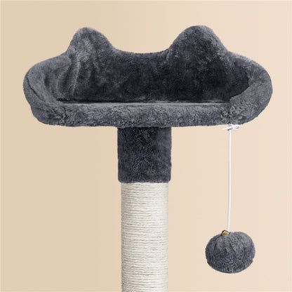 73In Multilevel Large Cat Tree Scratching Post Tower with Condos & Basket & Hammock Dark Gray