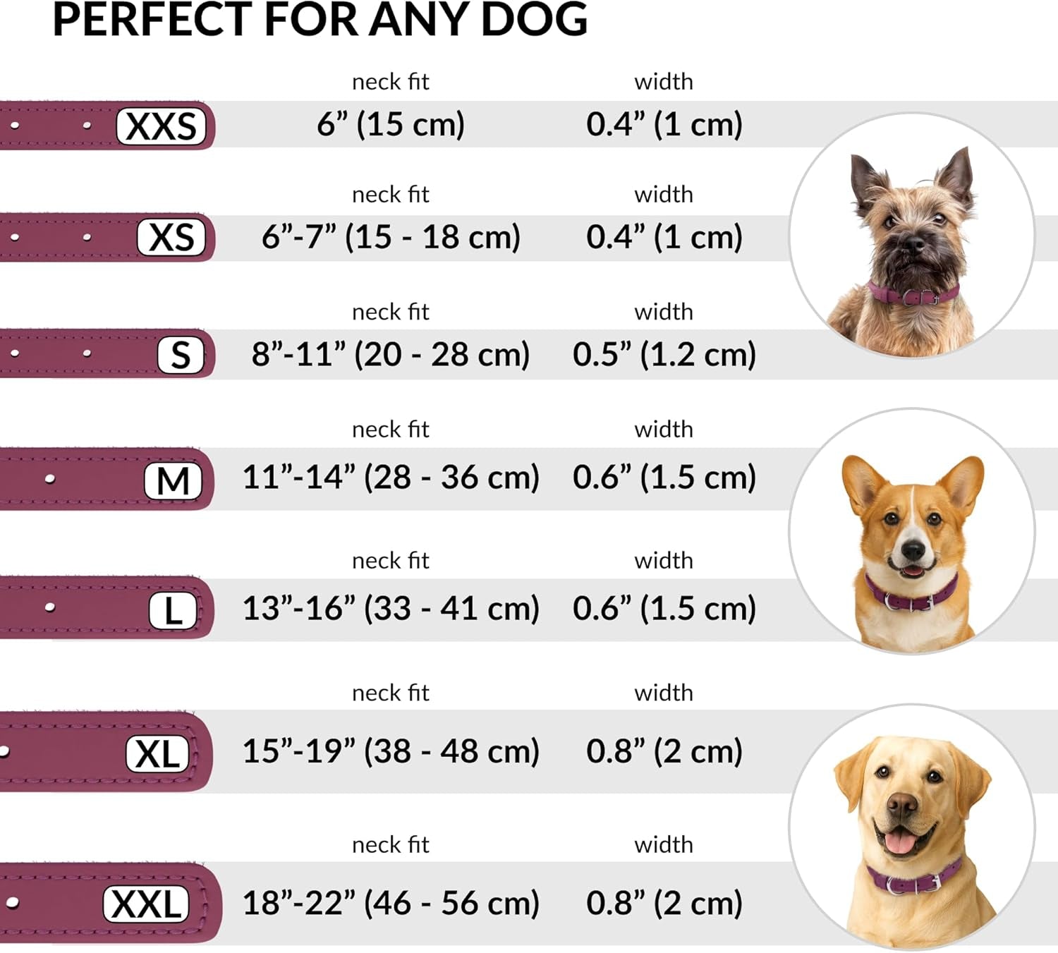 Rolled Leather Dog Collar, Soft Padded round Puppy Collar, Handmade Genuine Leather Collar Dog Small Large Cat Collars 13 Colors (6-7 Inch, Pink Textured)