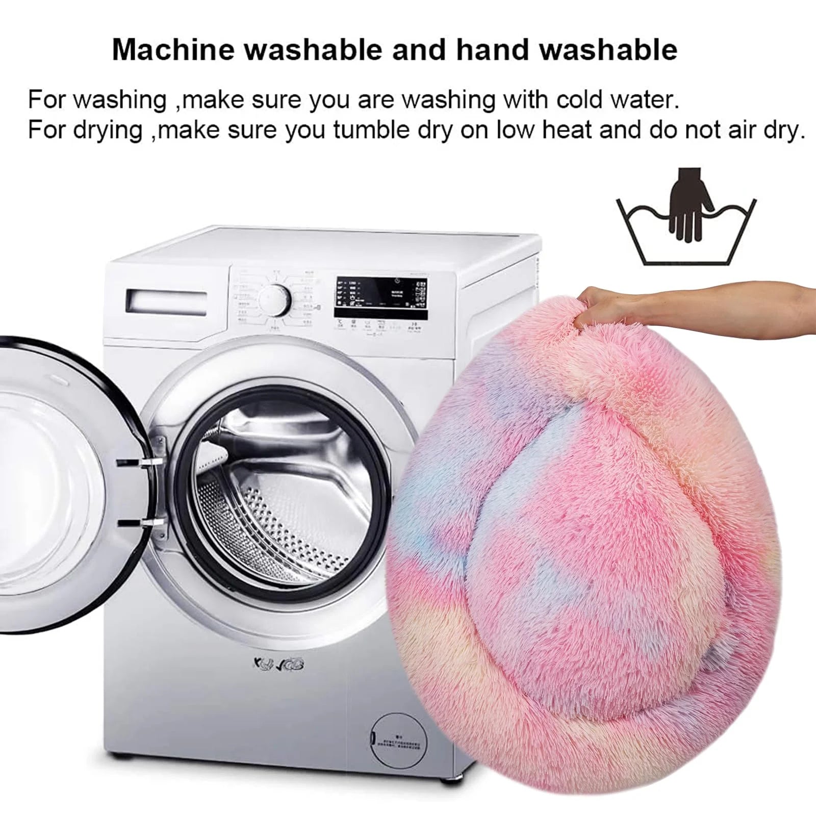 Calming Donut Dog Bed Anti-Anxiety, Self Warming, Cozy Soft Plush round Pet Bed, Ideal for Both Home & Travel, 30"L X 30"W X 8"H