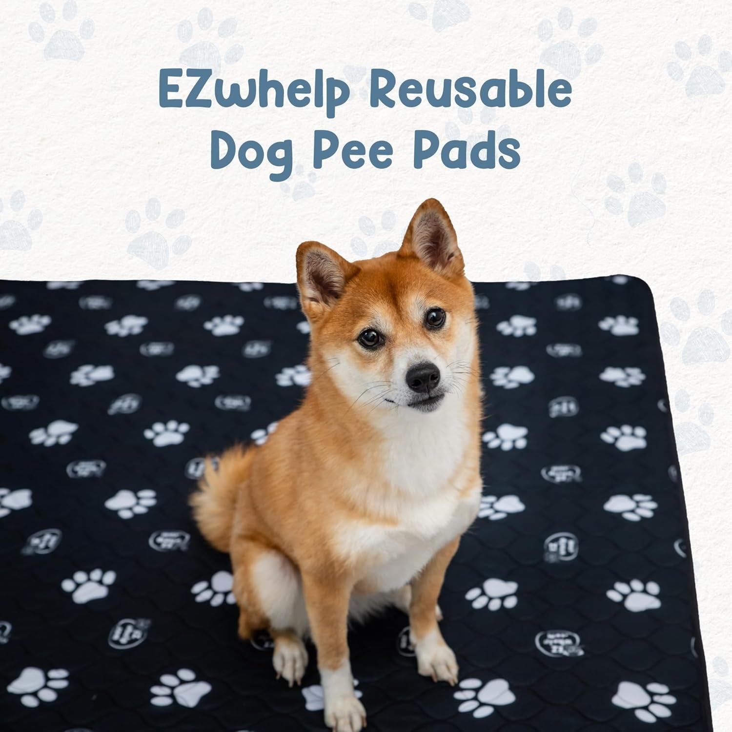 Pack of 2 Reusable Dog Pee Pad, Washable Slip-Resistant Waterproof Mat, 24X48 Inches