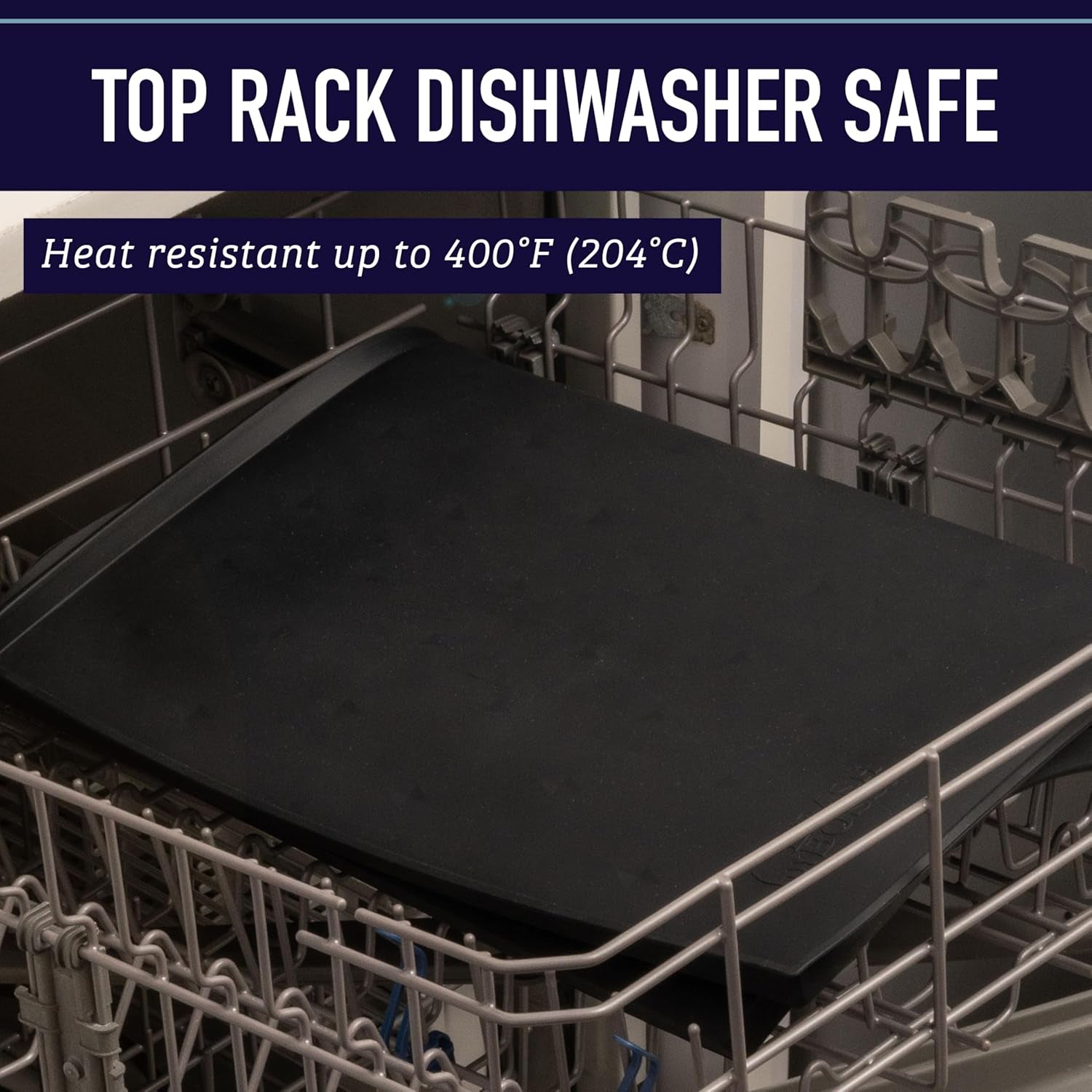 Waterproof Raised-Edge Dog Tray for Food & Water - Silicone Dog Food Mat, Non-Slip Pet Bowl Mat, Dishwasher-Safe Pet Placemat, XL 25 X 17 In, Gray