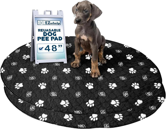 Pack of 2 Reusable Dog Pee Pad, Washable Slip-Resistant Waterproof Mat, 24X48 Inches